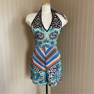 Y2K Bebe Halter Shortalls Romper Women’s Size 4
